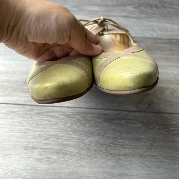 Fidji Lace Up Mary Jane Leather Flats Made in Portugal - Picture 5 of 16